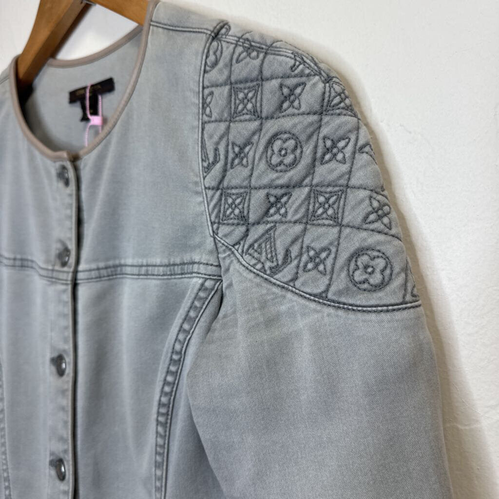Gray Denim Logo Dress