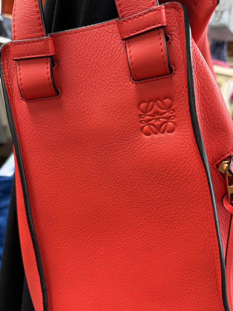 Cherry Red Calfskin Hammock Shoulder Bag