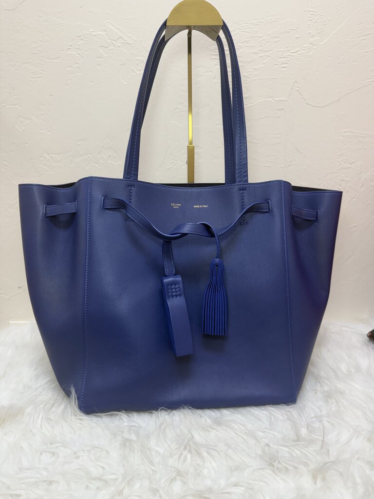 Blue Calfskin Cabas Phantom Tote