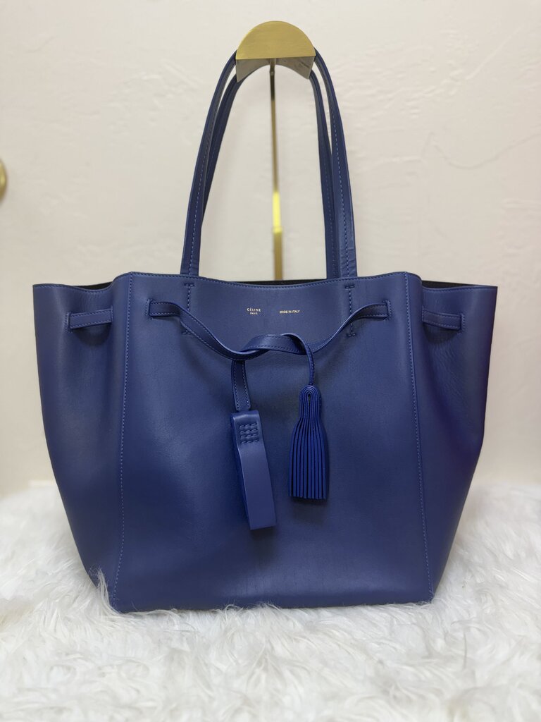 Blue Calfskin Cabas Phantom Tote