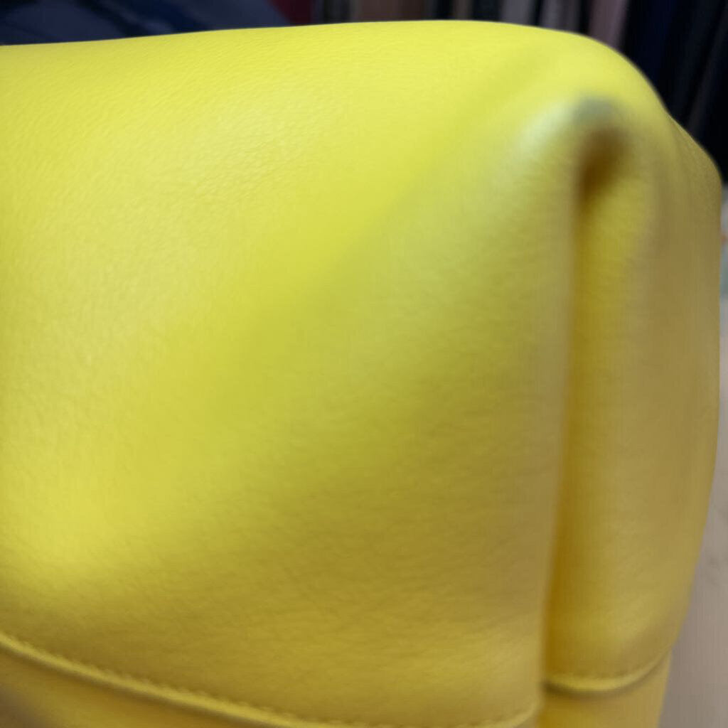 Yellow Leather East West Shopping Tote