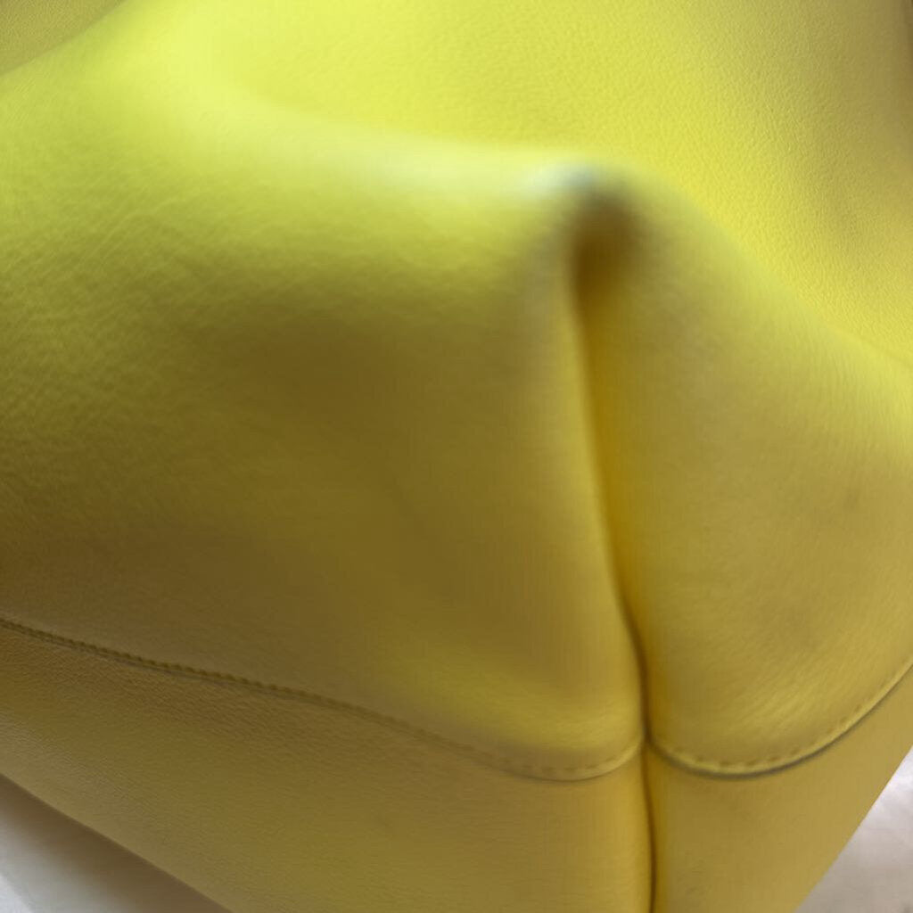 Yellow Leather East West Shopping Tote