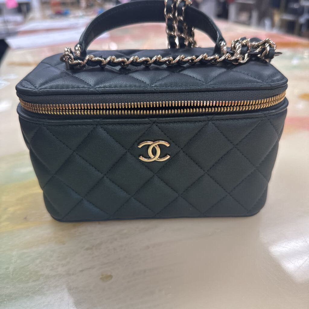 Top Handle Slim Calfskin Vanity Crossbody Case