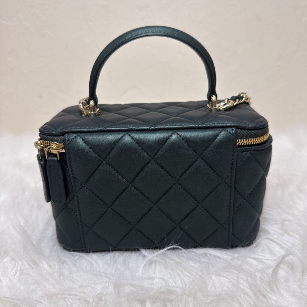 Top Handle Slim Calfskin Vanity Crossbody Case