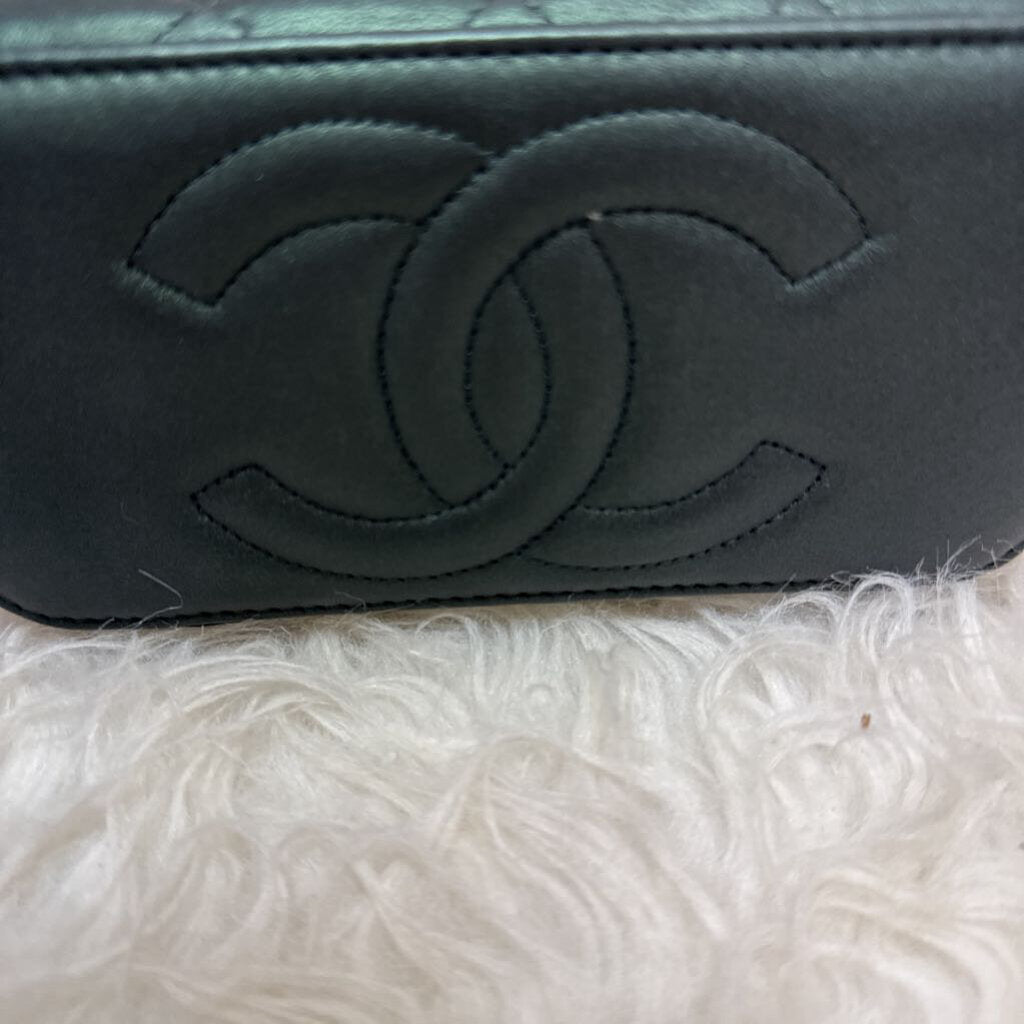 Top Handle Slim Calfskin Vanity Crossbody Case