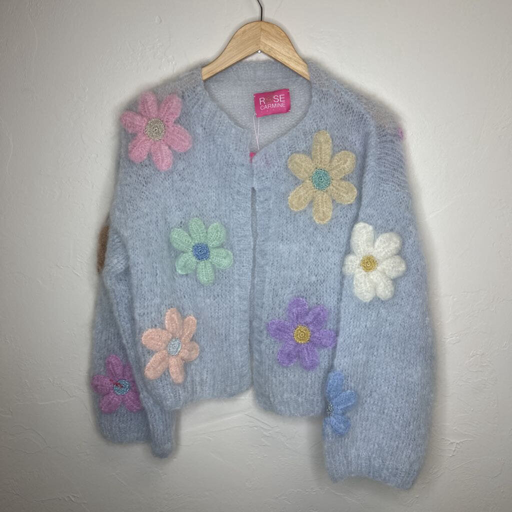 Mohair Open-Front Flower-Embellished bolero