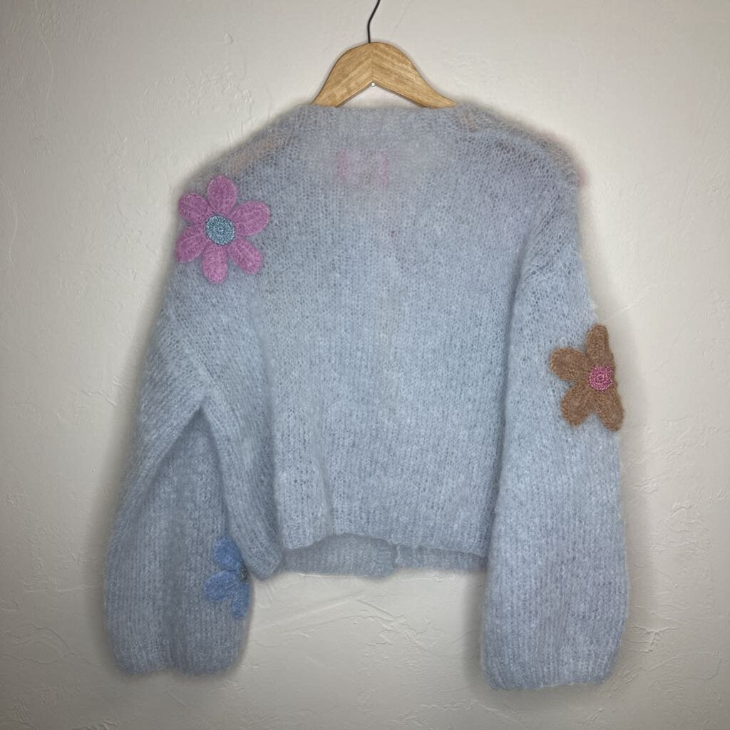 Mohair Open-Front Flower-Embellished bolero