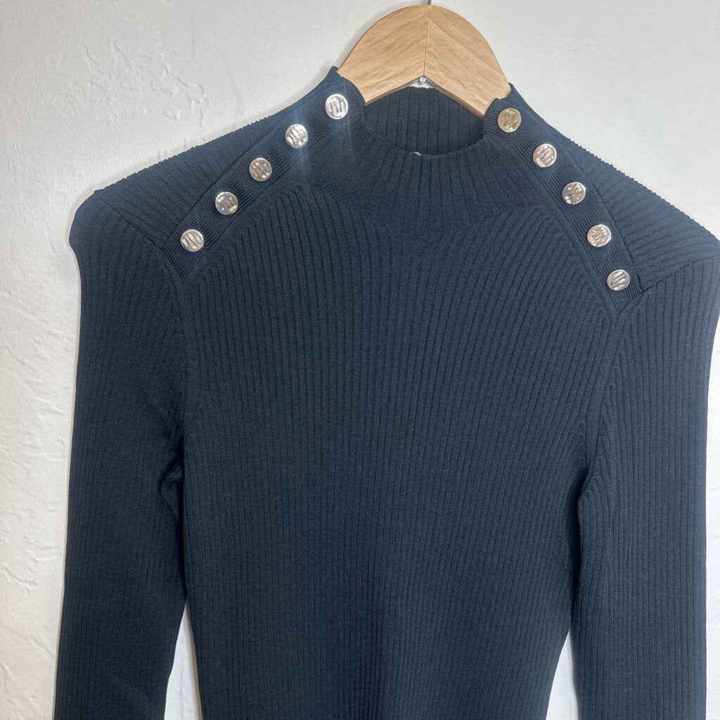 Ribbed Mock Neck Knit Mini