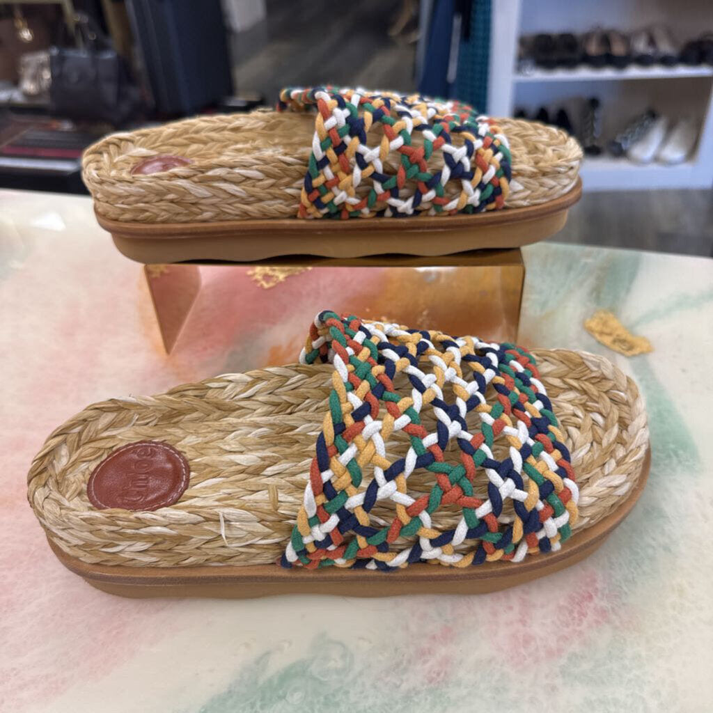 Colorful Woven Slide Sandals