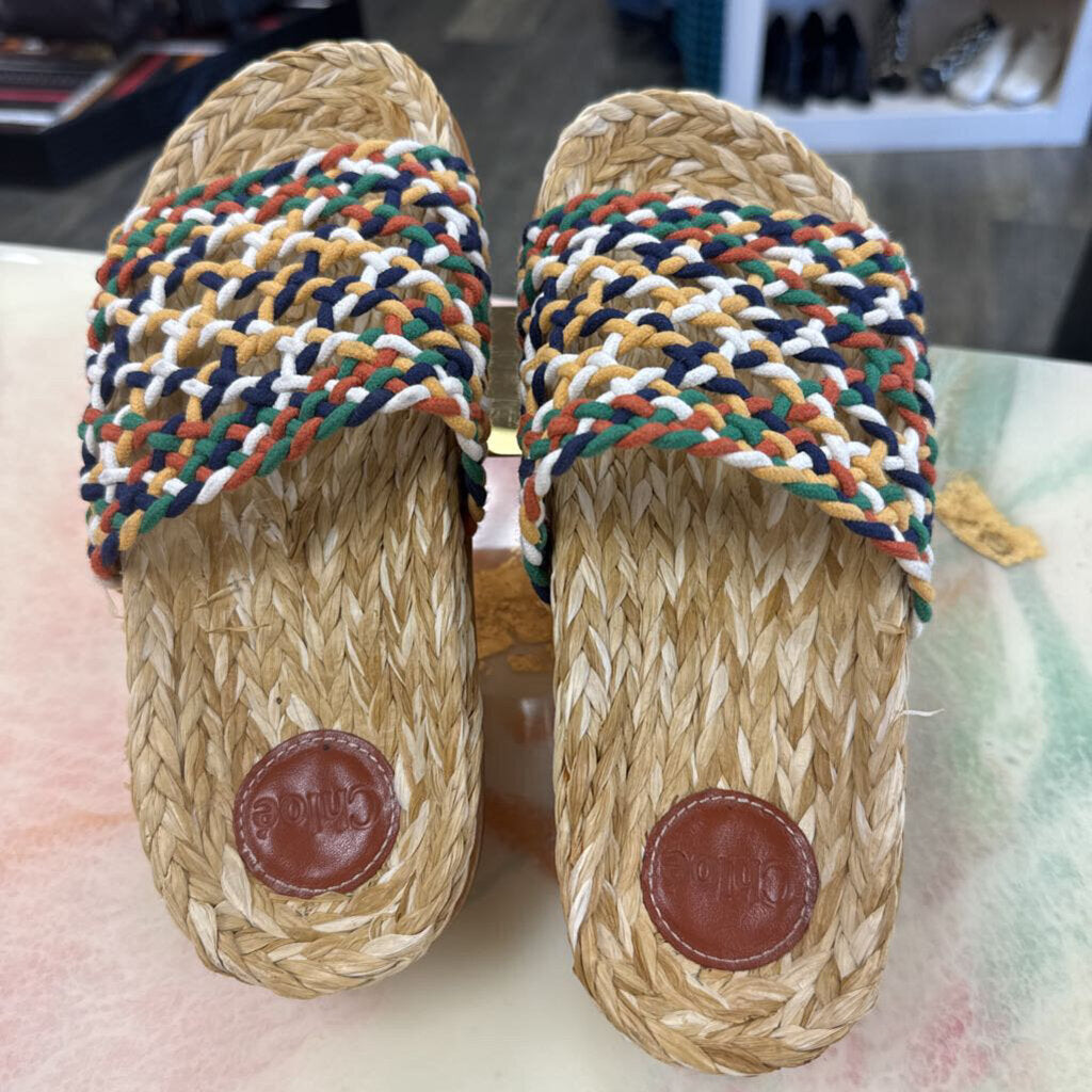 Colorful Woven Slide Sandals