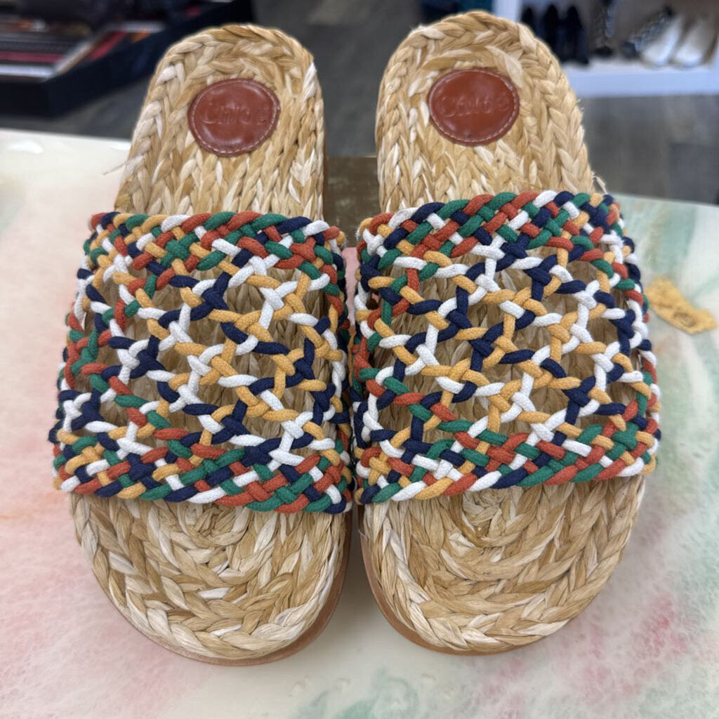 Colorful Woven Slide Sandals
