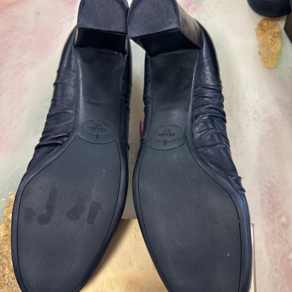 Black Calfskin Ballet Bow Heels