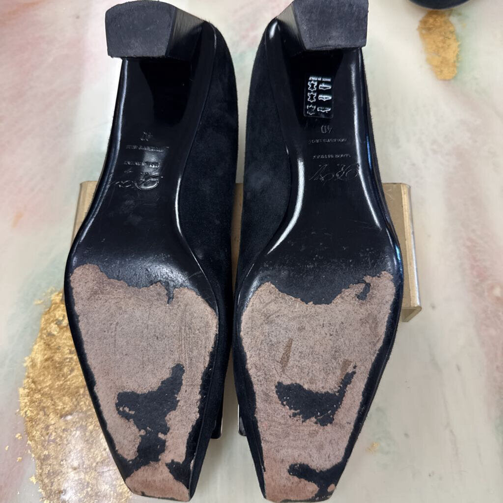Black Suede Block Heels