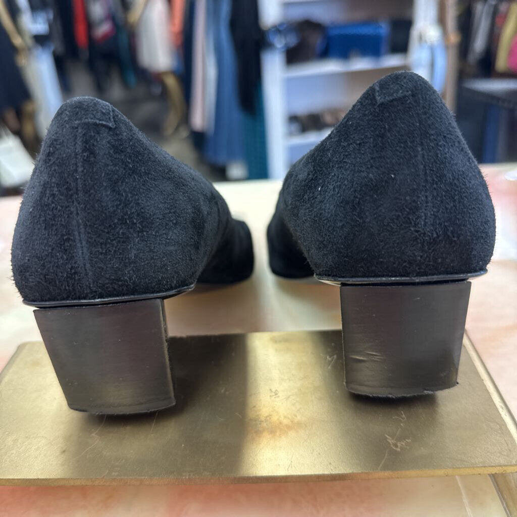 Black Suede Block Heels