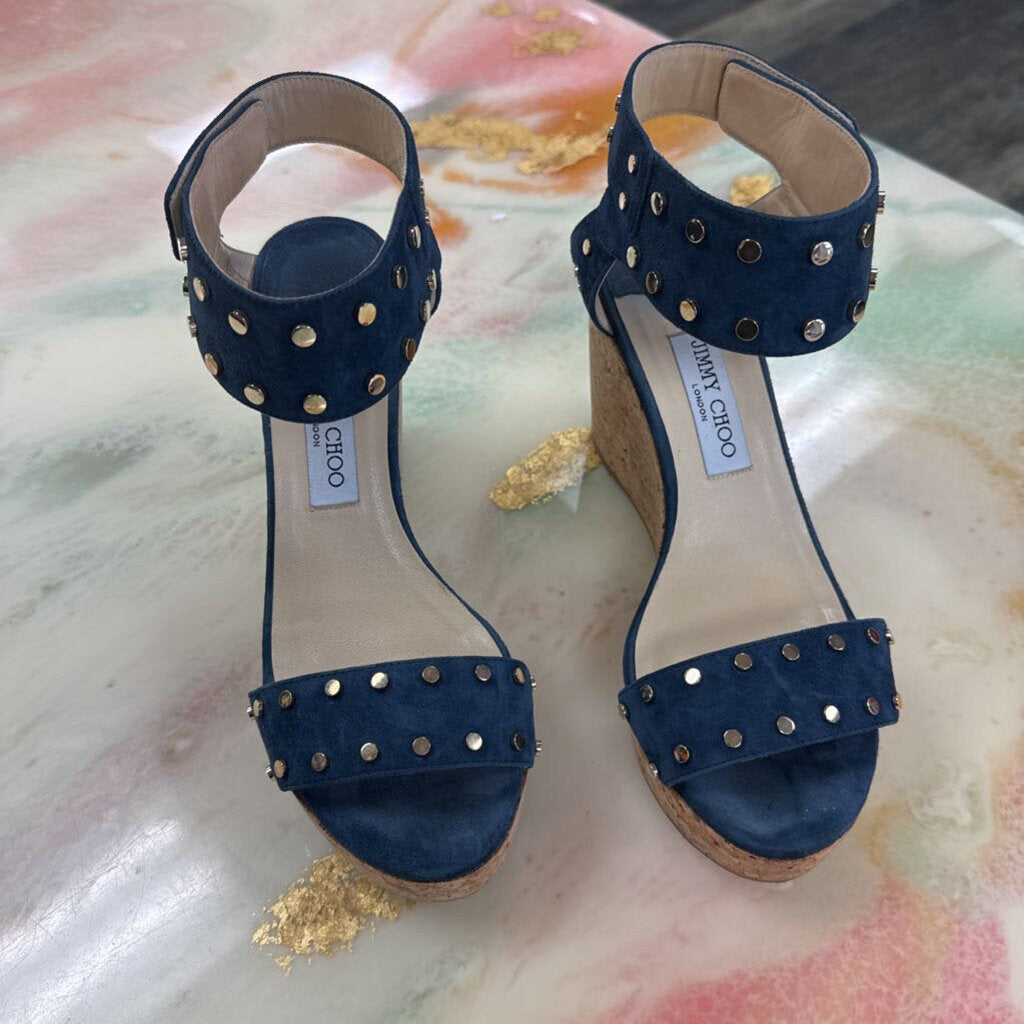 Suede Studded wedge