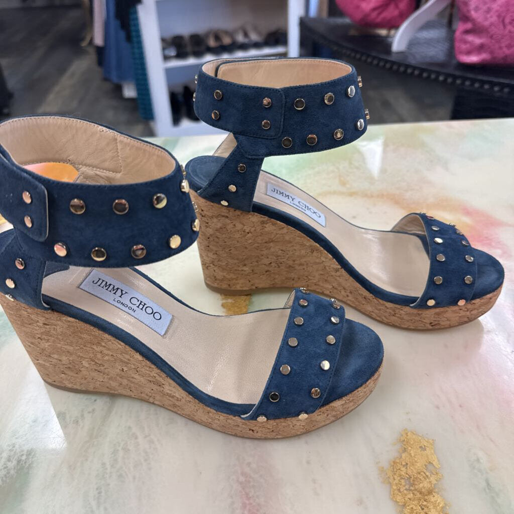 Suede Studded wedge