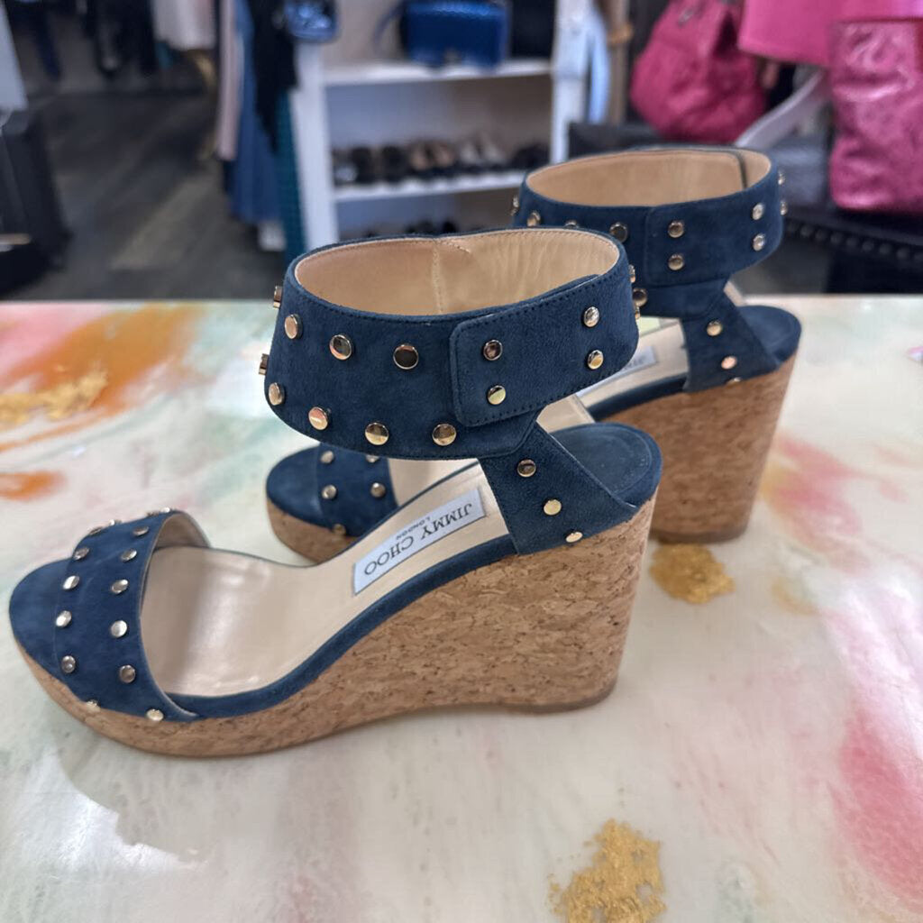 Suede Studded wedge