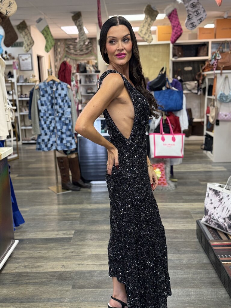 24c Black sequined Mid-Length