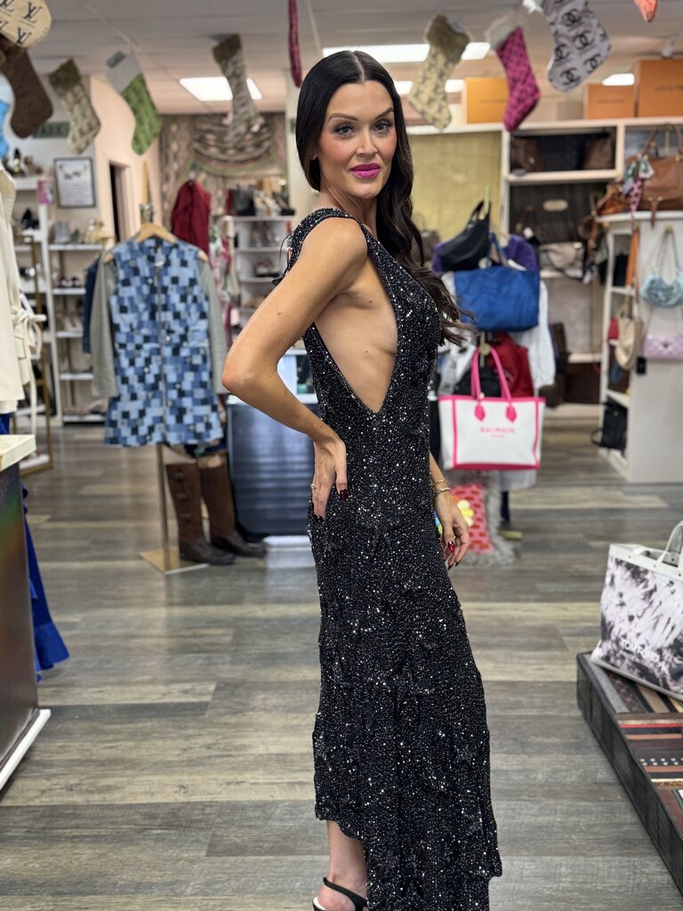 24c Black sequined Mid-Length