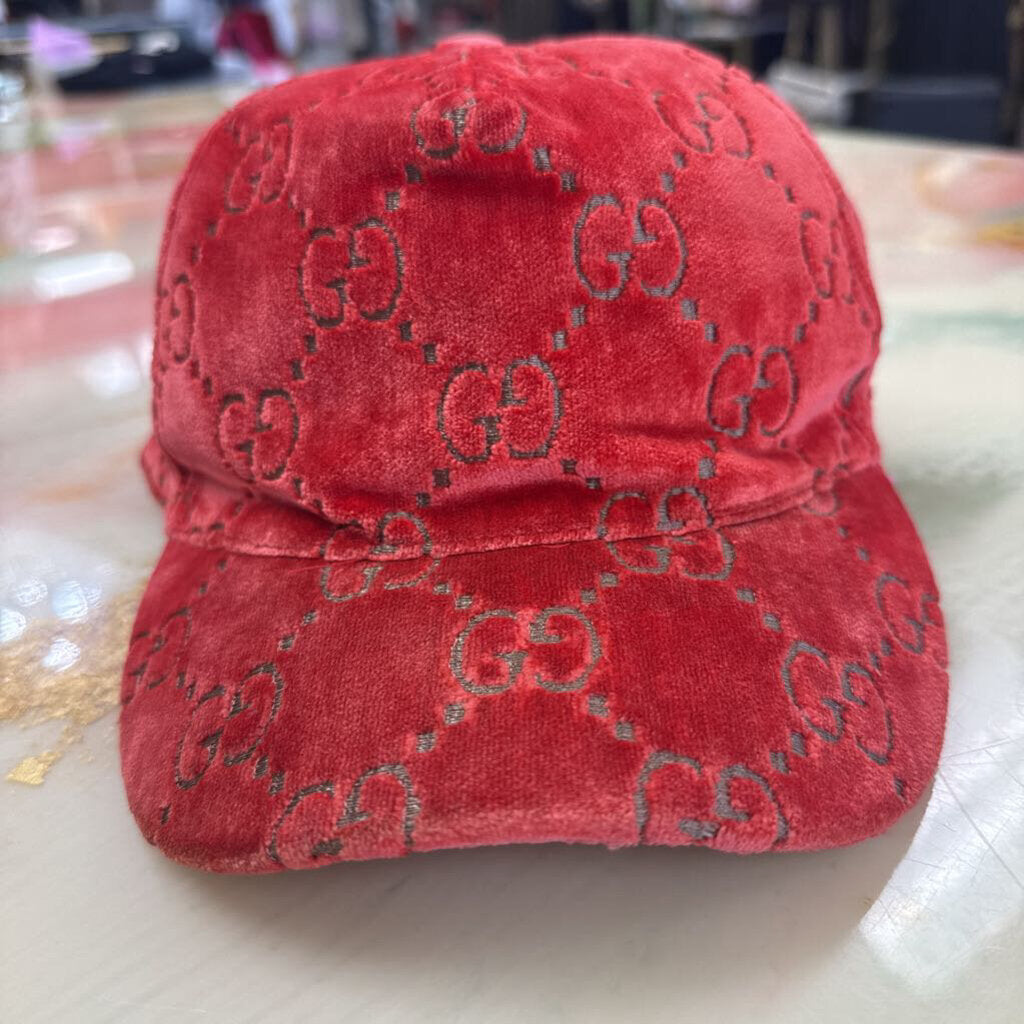 Orange Velvet GG Hat