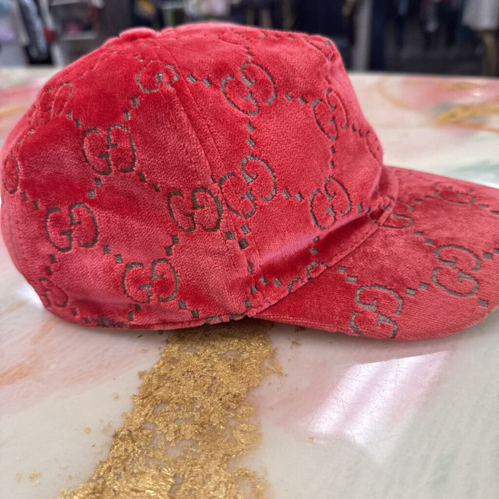 Orange Velvet GG Hat