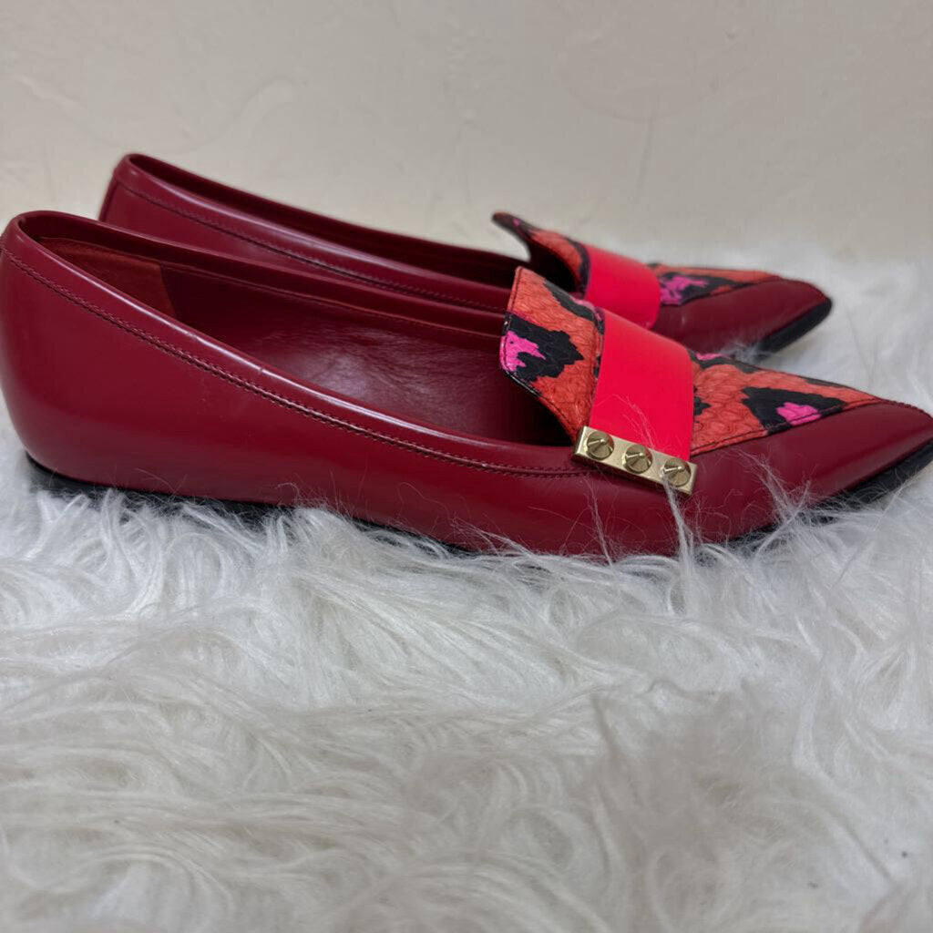 Leather Animal Print Loafers