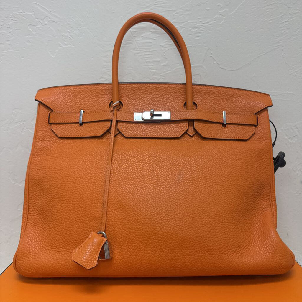 Orange Taurillon Clemence Birkin 40