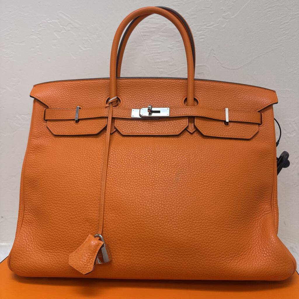 Orange Taurillon Clemence Birkin 40