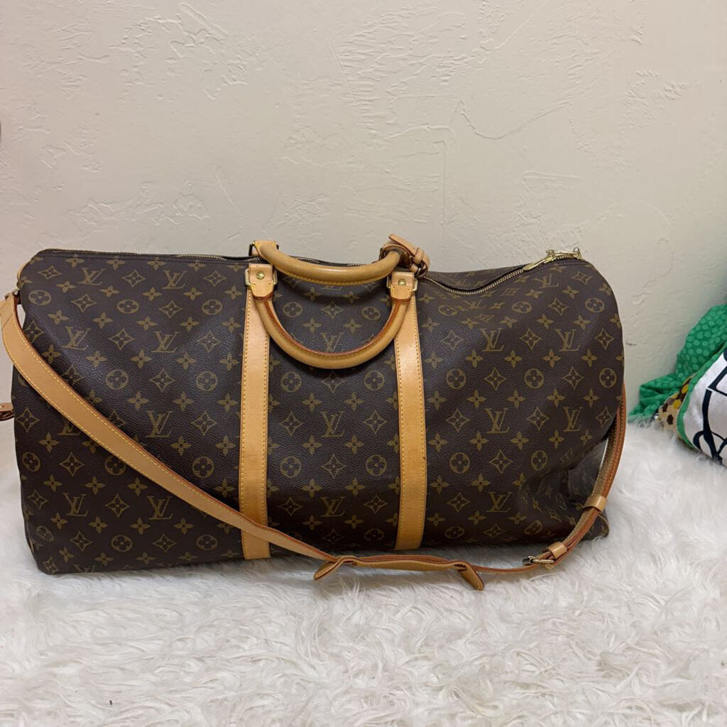 Monogram Keepall Bandoliere 60 with all tags