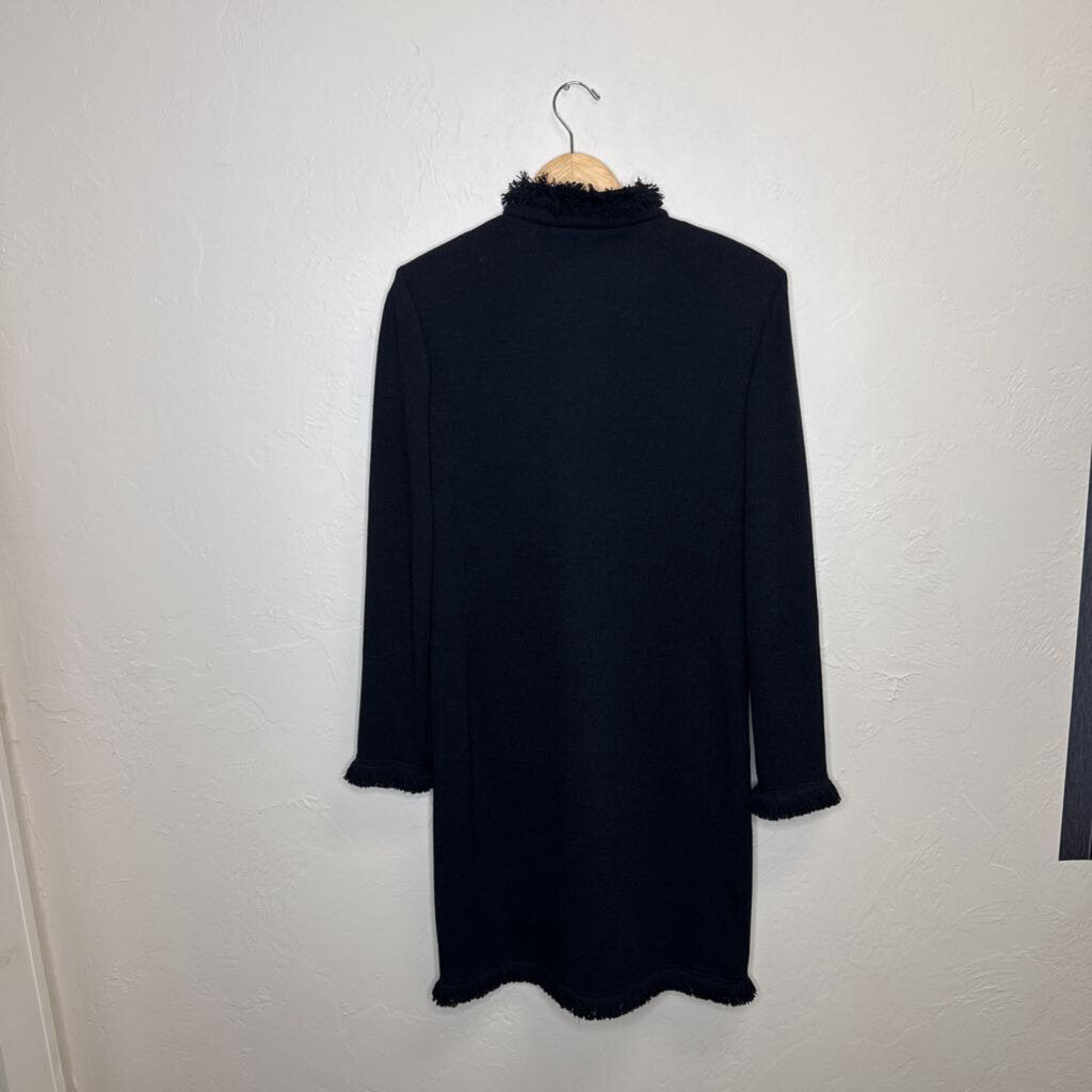 Black Rib Knit Long Sweater Jacket