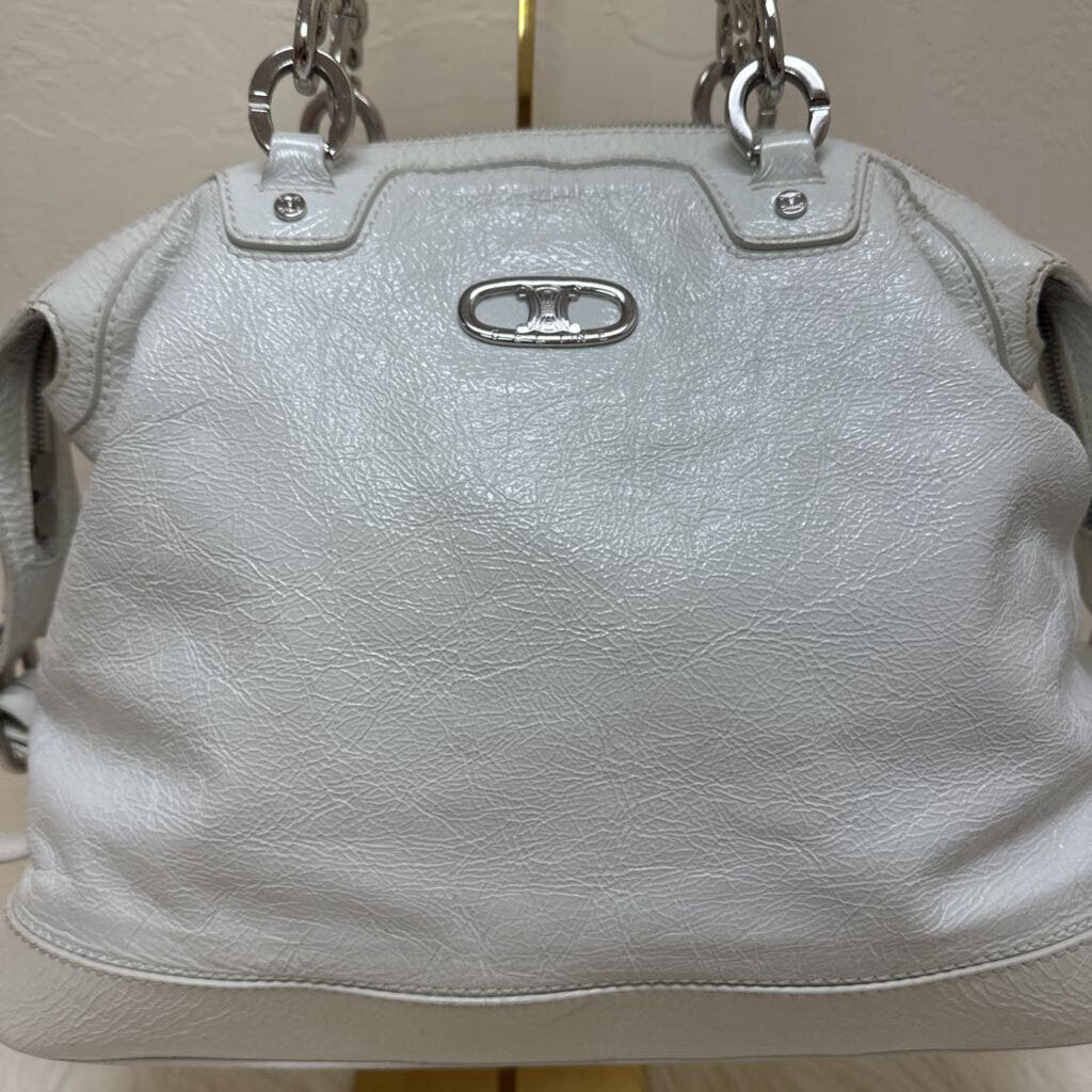 White Patent Leather Shoulder Bag