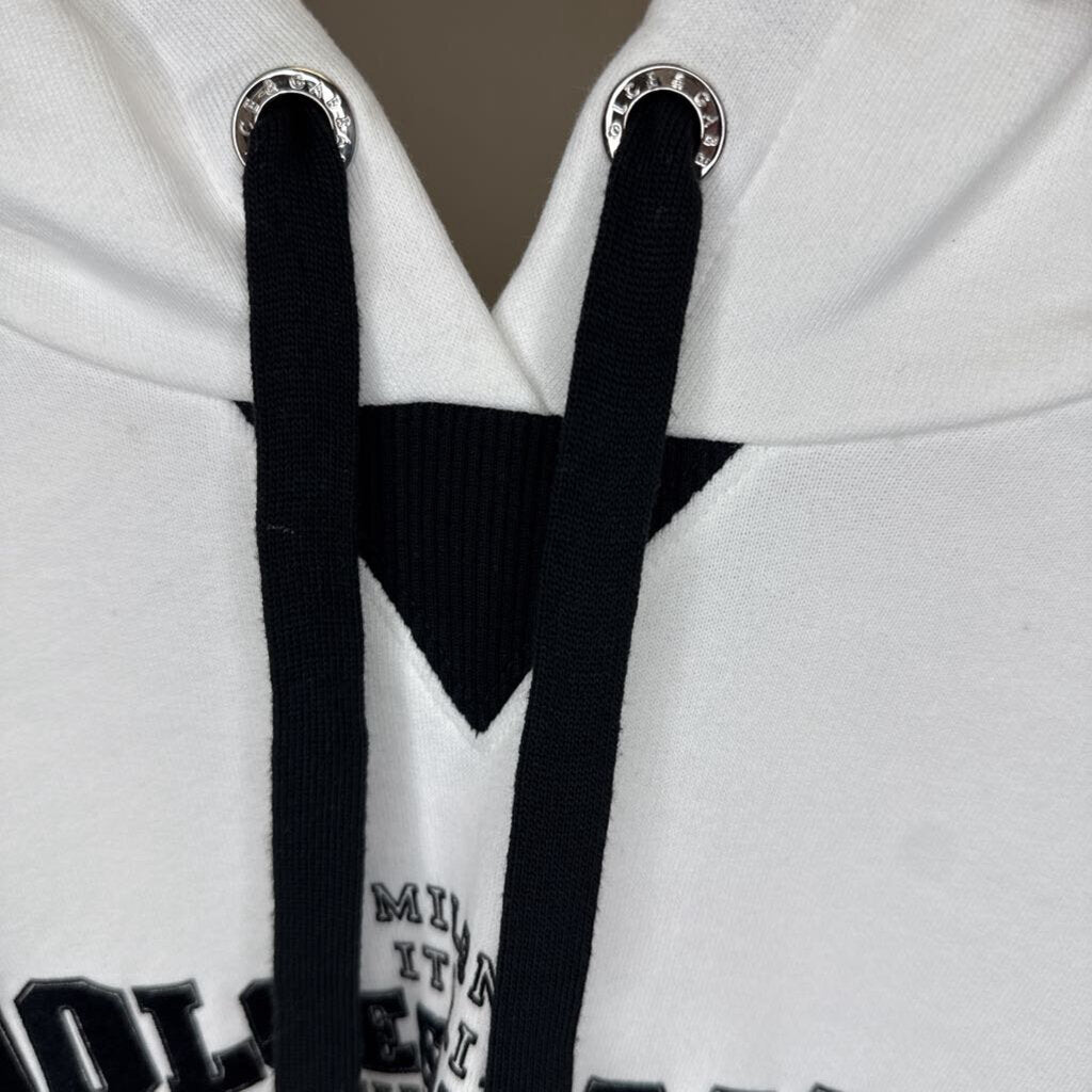 White Graphic Logo Hoodie