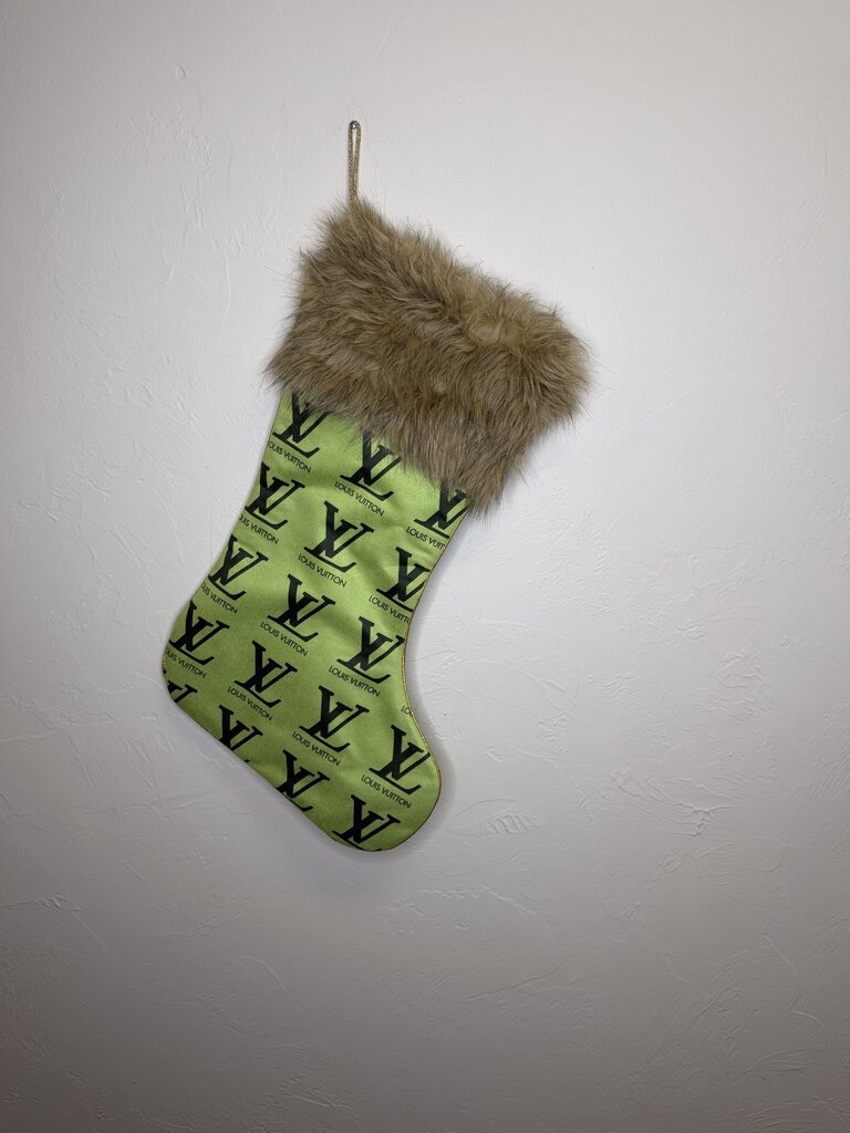 LV Brown Fur Trim Stocking
