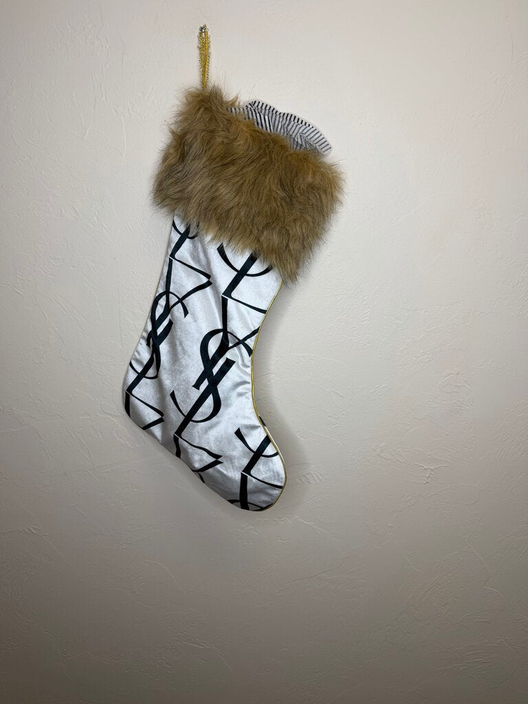 YSL Fur Trim Stocking