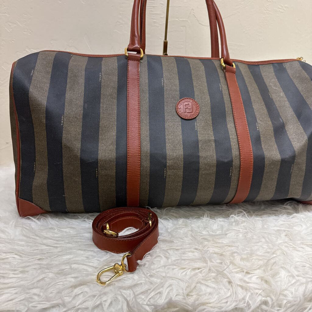 Extra Large Duffle Pequin Stripe Boston with Strap Travel Bag