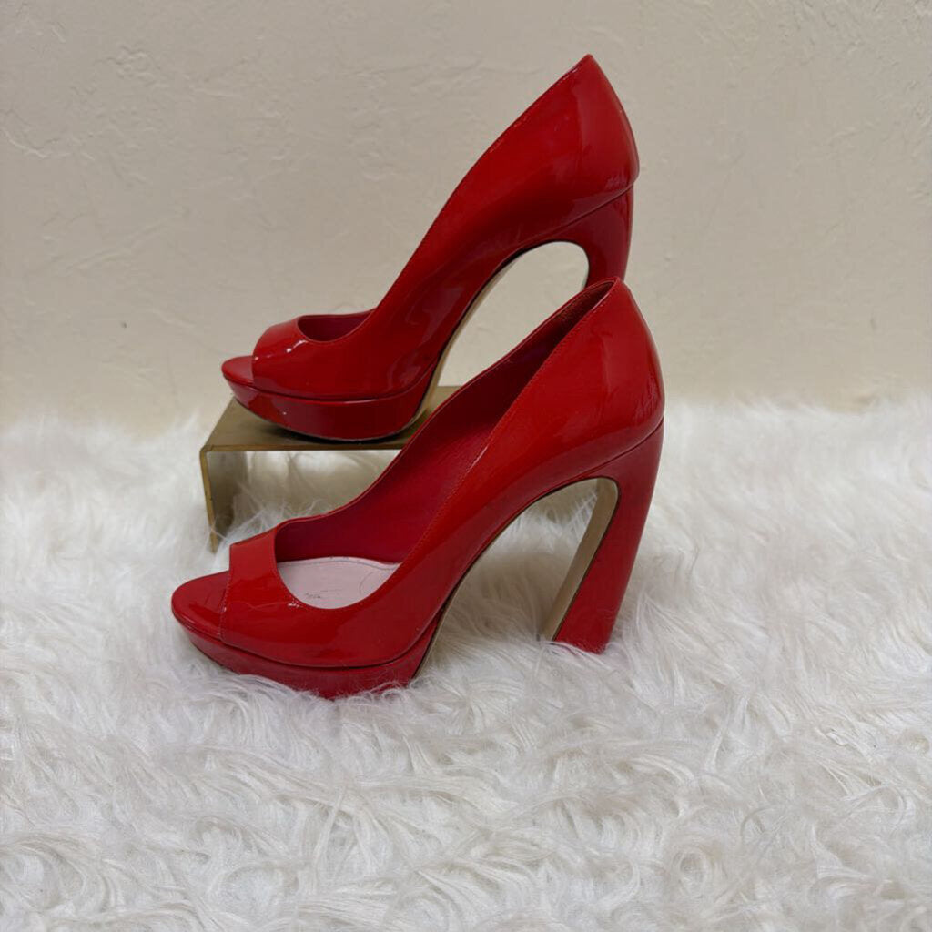 Red Patent Peep Toes