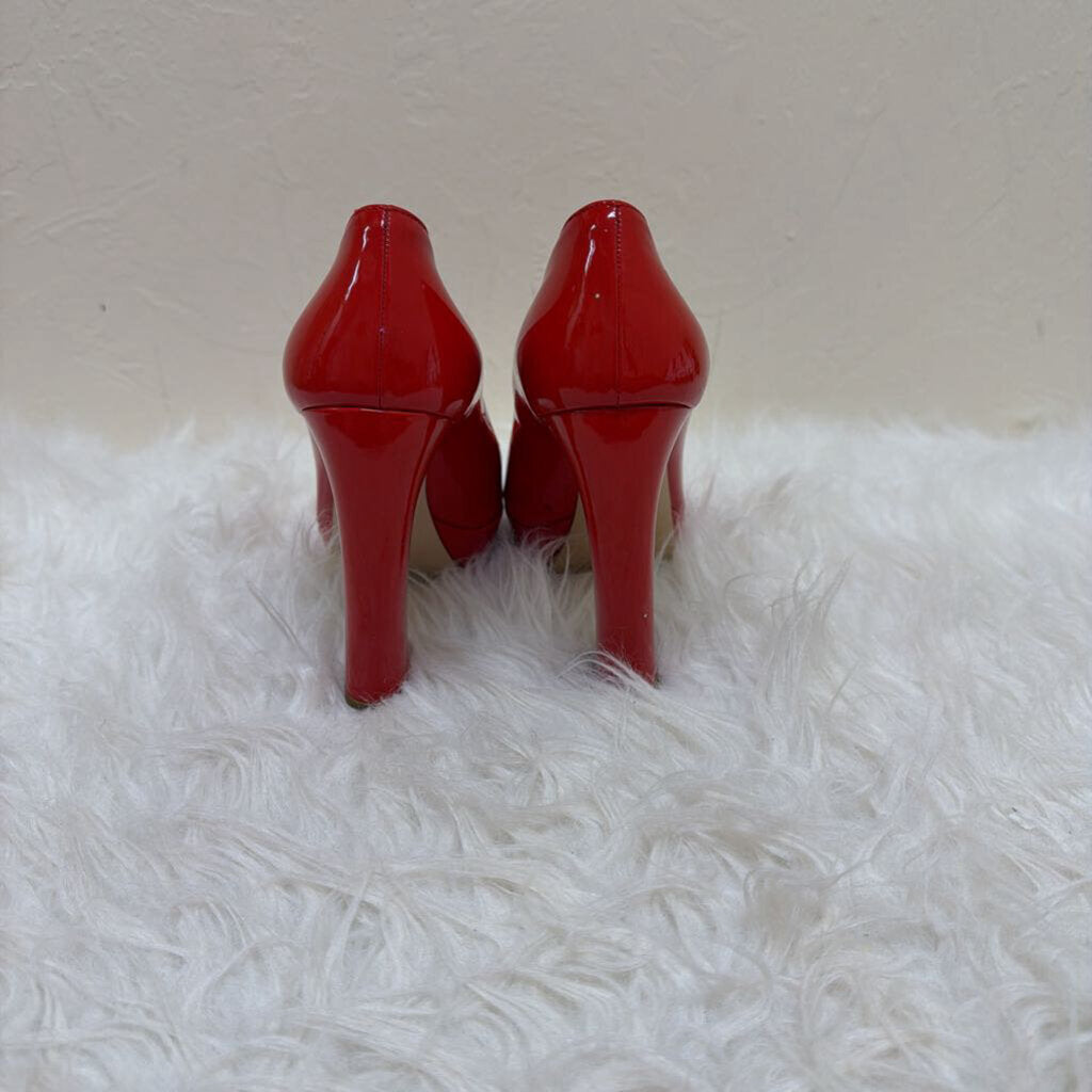 Red Patent Peep Toes