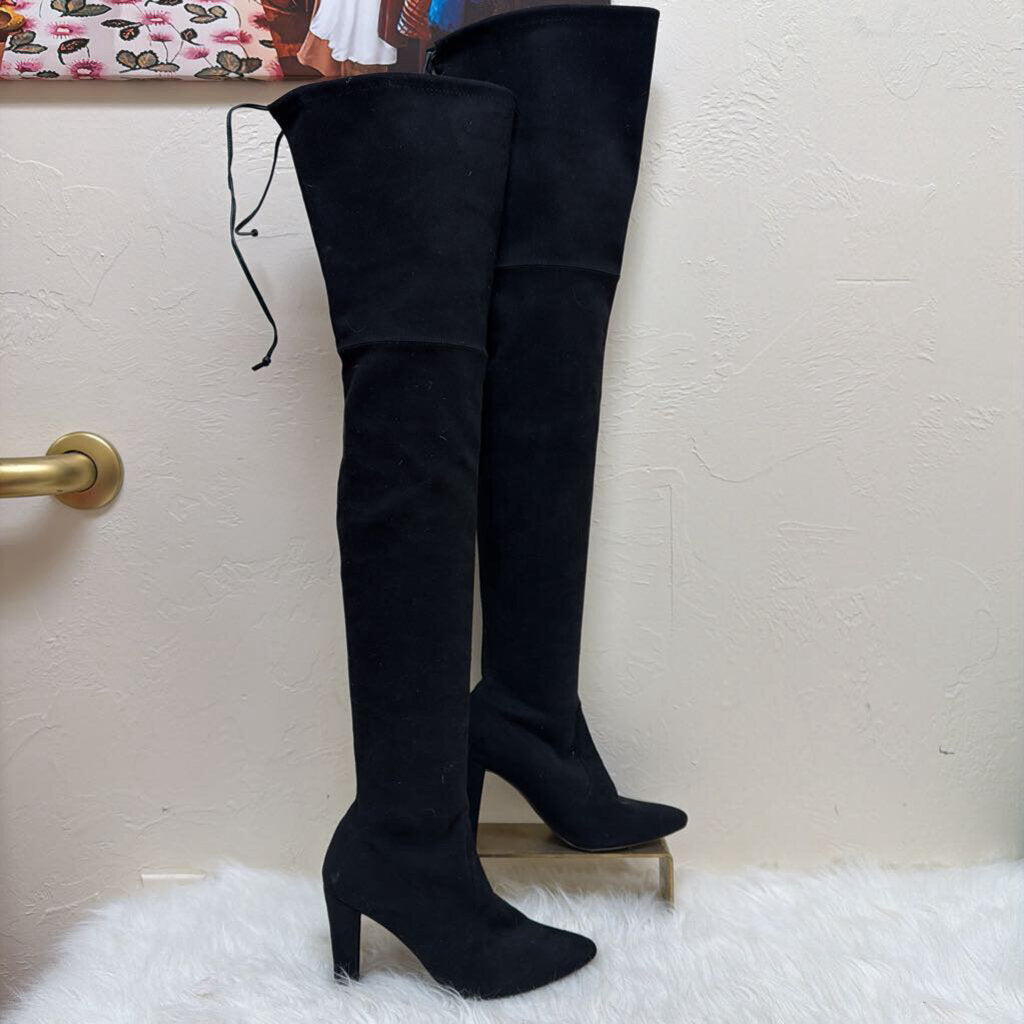 Black Suede Over the Knee Boots