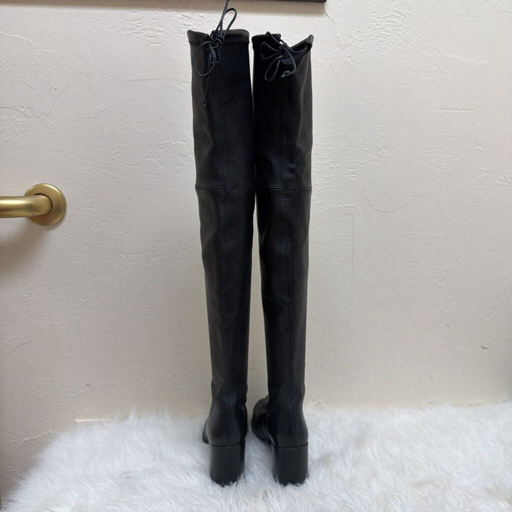 Black Napa Leather Over the Knee Boots