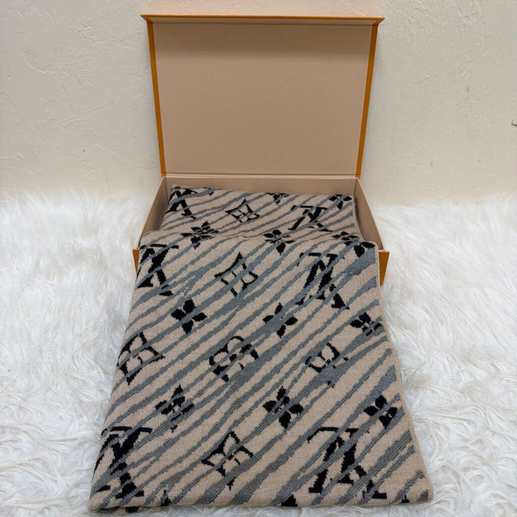 Striped and Monogram Scarf