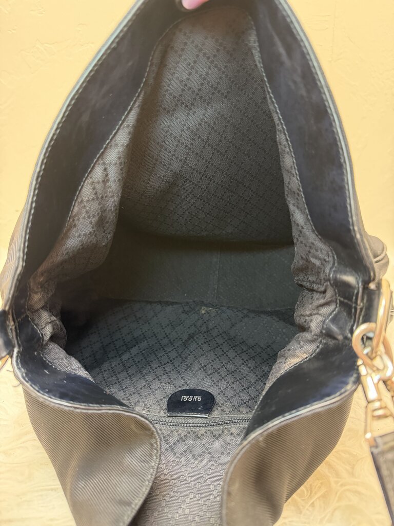 Nylon Bamboo Handle Hobo Tote