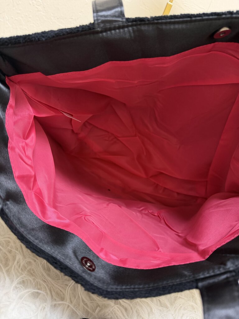 Black Pink Fuzzy Tote GWP