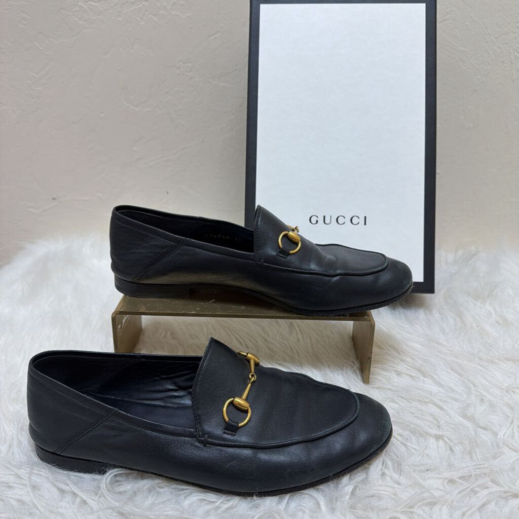 Leather with Gold Horsebit loafer