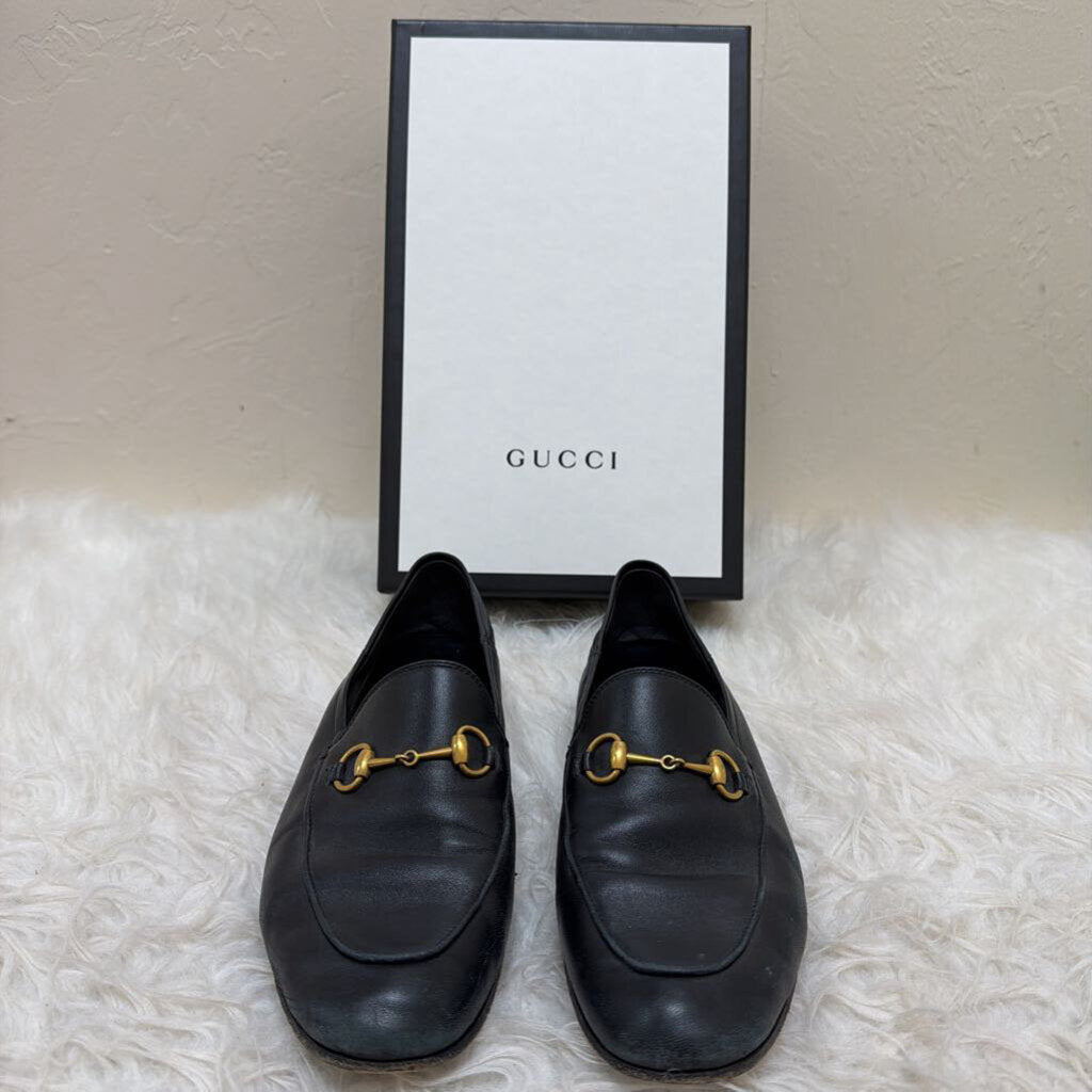 Leather with Gold Horsebit loafer