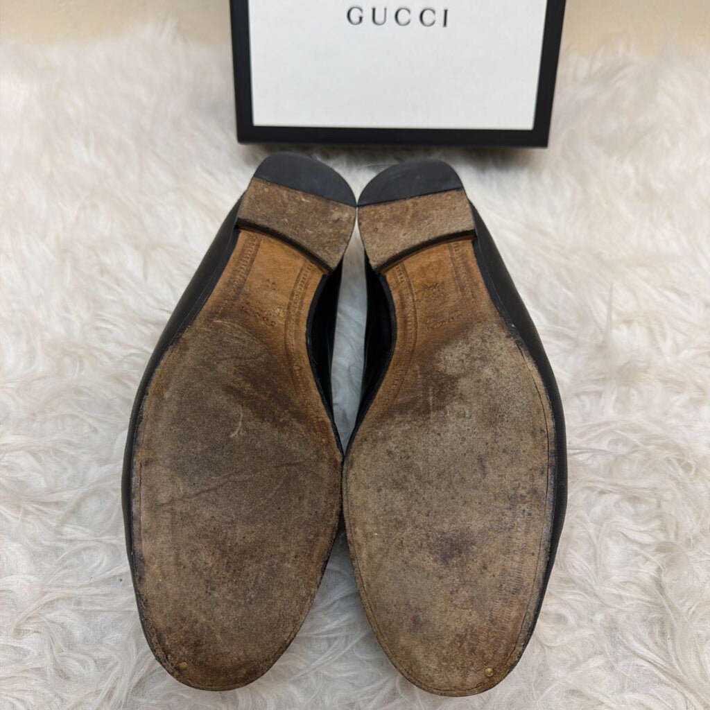 Leather with Gold Horsebit loafer