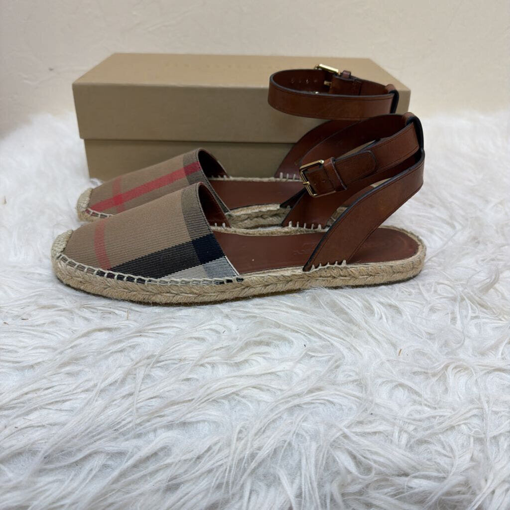 Burberry Plaid Espadrille Sandals