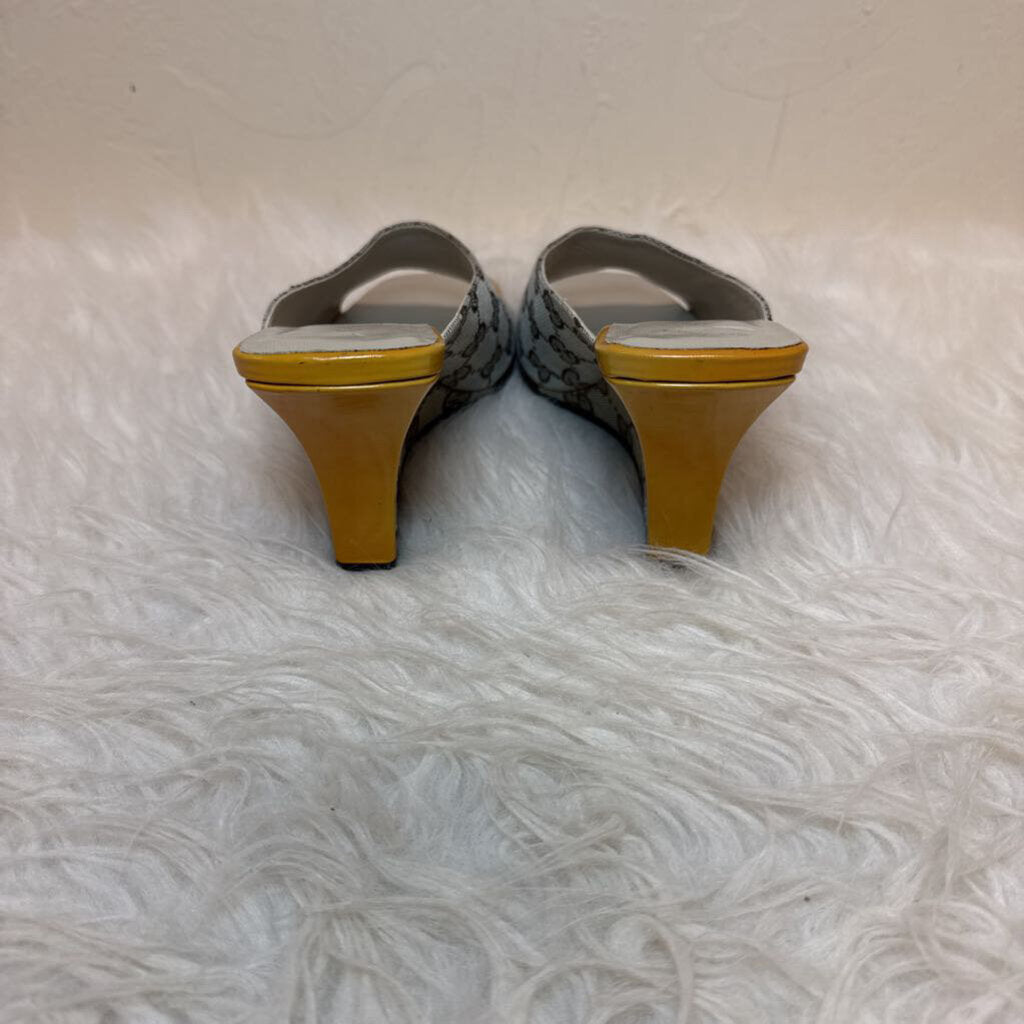 Gucci Monogram Open Toe Wedges