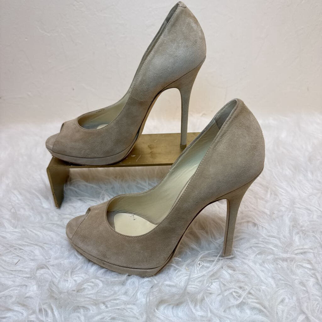 Suede Peep Toe Pumps (Dust bag)