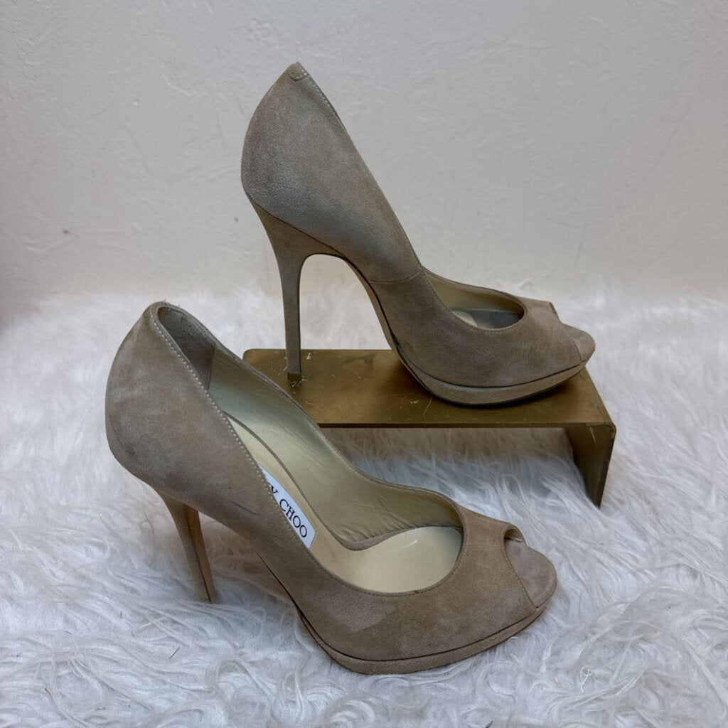 Suede Peep Toe Pumps (Dust bag)