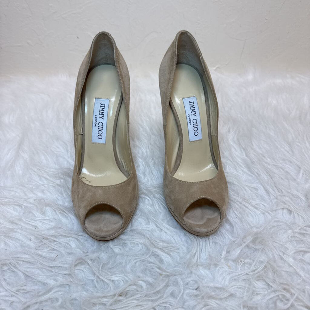 Suede Peep Toe Pumps (Dust bag)